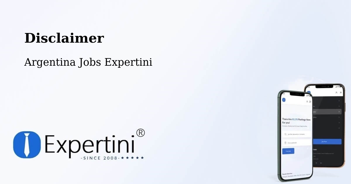 Disclaimer – Departamento De San Pedro - Argentina Jobs Expertini